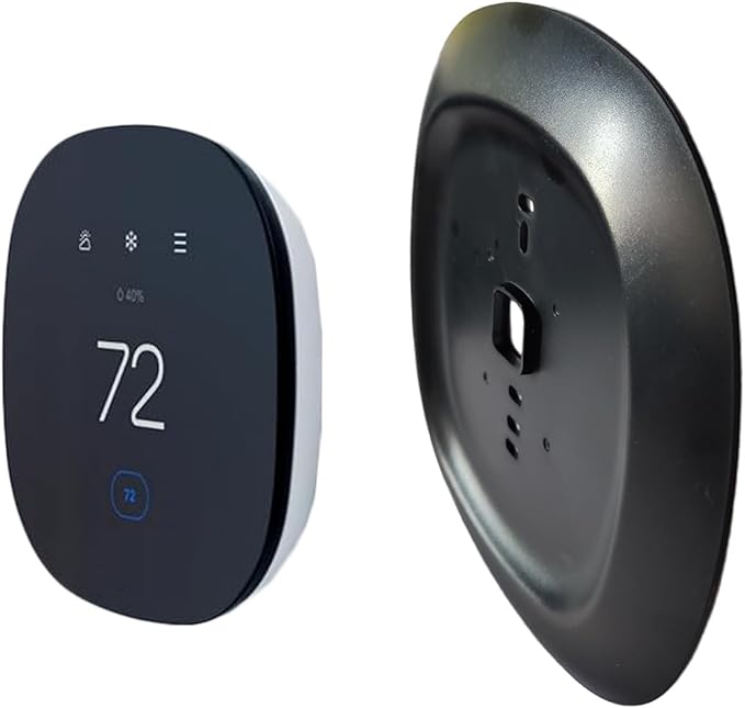 Black Thermostat Decorative Wall Trim Plate Mount Fits Ecobee3, 3 Lite, 4 Smart Home WiFi Thermostat (2 Pack)