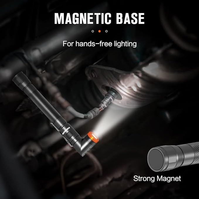 NICRON B73R Pen Flashlights 90 Degree Rotatable Flashlight 300 Lumen 4 Modes with SOS Rechargeable Flashlight, IPX4 Waterproof, Magnetic Light for Work,Repair, Emergency