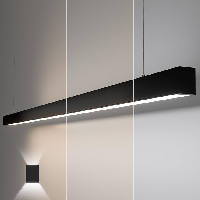 8FT LED Linear Lights 100/90/80/70/60W Up and Down Light, 3000K/4000K/5000K 8 Feet Commercial Linkable Shop Lighting for Office Garage Shop Dining Room bar, 0-10V Dimmable 8’ Architectural Fixture,ETL