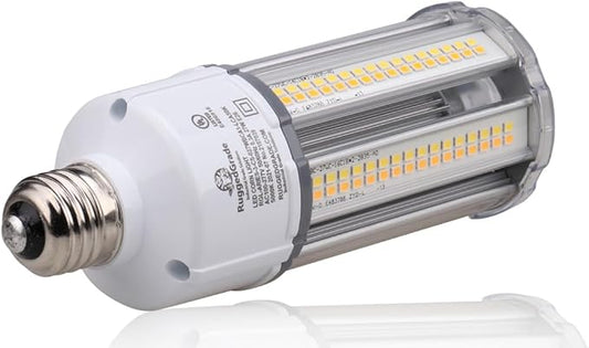 RuggedGrade Aries IV CS Series 80W LED Corn Bulb | 11,600 Lumens | 277-480V | Color Selectable 3000K/4000K/5000K | E39 Mogul Base | DLC 5.1 Premium