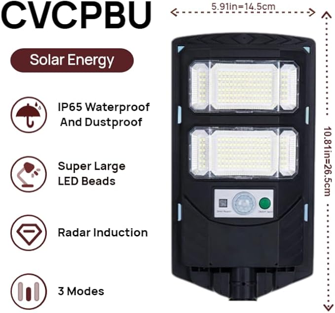 Solar Street Lights Outdoor, 6500K LED, Waterproof IP65, Motion Sensor, Dusk to Dawn, Easy Install for Yard, Driveway, Garden, Security Light for Outside, 2 Pack