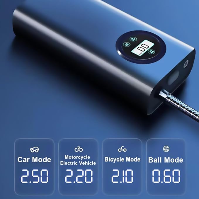 Tire Inflator Portable Air Compressor-Air Pump for Car Tires w/Digital Tire Pressure Gauge(120 PSI) - Air Compressor for Car,Motorcycle, Electric Bike Pump, swimming tires, Bicycle and Balls Pump