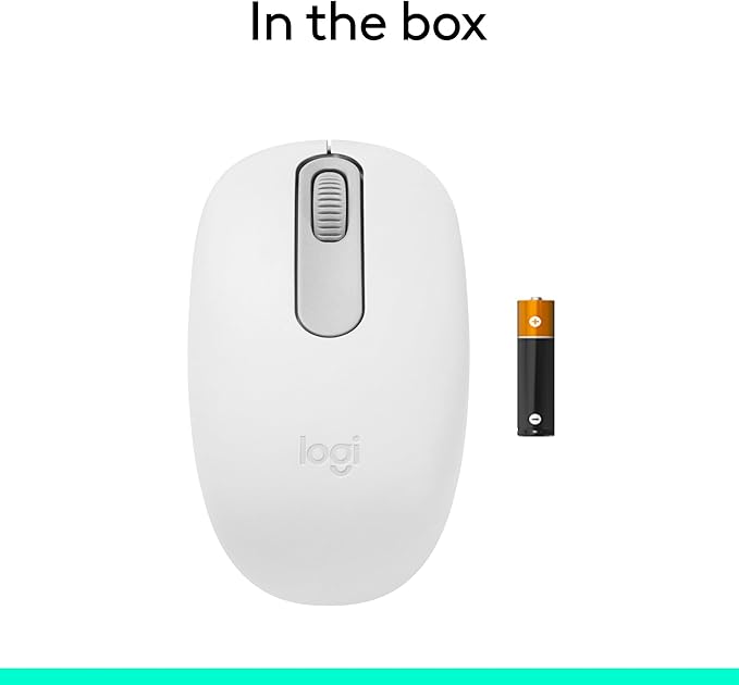 Logitech M196 Bluetooth Wireless Mouse, Compact and Portable Mouse for Laptops, Tablets and More, 12-Month Battery, Smooth Tracking, Compatible with PC and Mac, Windows and macOS - Off White