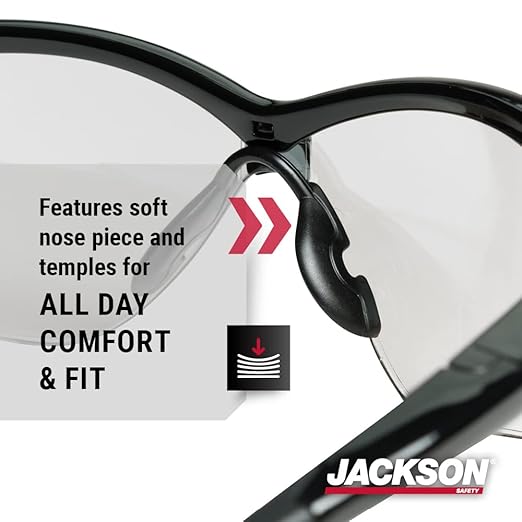 Jackson Safety SG Safety Glasses - Eye Protection for Men & Women - ANSI Z87.1 - Pack of 12 (Multiple Styles)