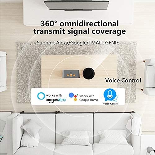 Smart IR Remote Control,All in One WiFi IR Blaster Control, Universal Infrared Remote Control for TV DVD Air Conditioner STB etc,Compatible with Alexa, Google Assistant No hub