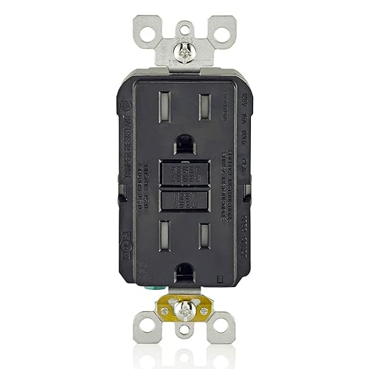 Leviton AFCI Outlet, 15 Amp, Self Test, Tamper-Resistant with LED Indicator Light, Protection from Electrical Fires, AFTR1-E, Black