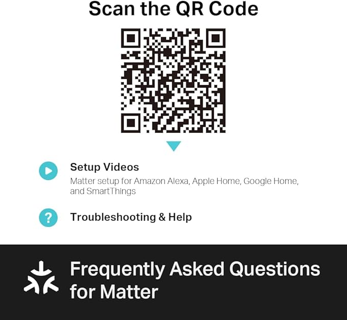 TP-Link Tapo Matter Supported Smart Plug Mini, Compact Design, 15A/1800W Max, Super Easy Setup, Works with Apple Home, Alexa & Google Home, UL Certified, 2.4G Wi-Fi Only, White, Tapo P125M(3-Pack)