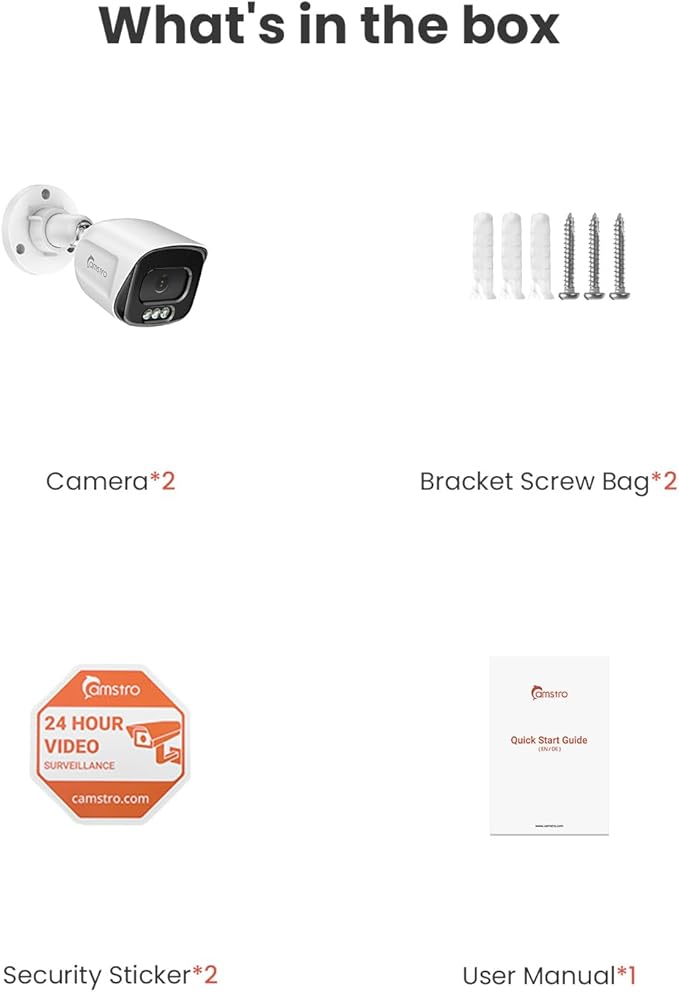 5MP Add On 2pcs Wired POE Cameras for 4K 8CH NVR, Human/Vehicle/Pet/Parcel Smart Detection, H.265+, 100ft Night Vision, IP67 Waterproof - White