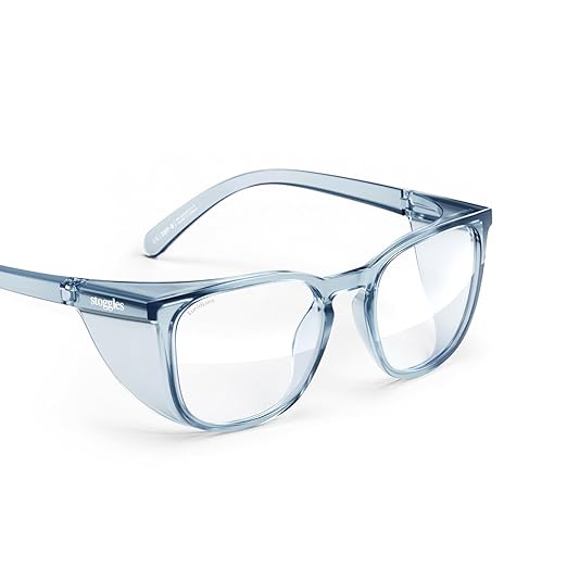 Stoggles Square Z87.1 Certified Polycarbonate Safety Glasses, Scratch & Shatter-Proof, Blue-Light & UV Blocking Lens, Top & Side Shields, Anti-Fog Dip Coated, Durable, Protective & Stylish Eyewear
