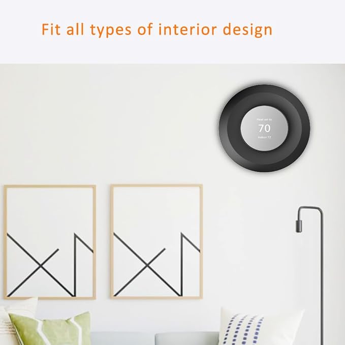 AutoSonic Wall Plate for The Google Nest Thermostat 2020 | Nest Thermostat Trim Kit Accessory | Easy Installation | Black