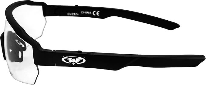 Global Vision Jam 1 Black Cycling Glasses w/Clear Lenses, Wireless Bluetooth Safety Glasses ANSI Z87.1 Certified – Shatterproof UV400 Protection, Hands-Free Calls & Music, Includes Hard Case