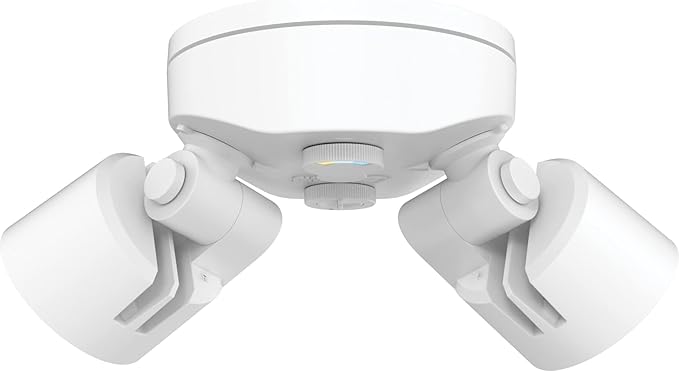 Lithonia Lighting HomeGuard 2-Light LED Outdoor Flood Lights, Outdoor LED Lights, Dusk to Dawn Sensor, Adjustable Lumens, Selectable Color, Round Heads, White (HGX LED 2RH ALO SWW2 120 PE WH M2)