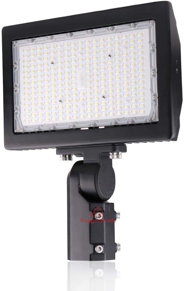 RuggedGrade 200W LED Flood Light | Kivo Series | 28,200 Lumens | 5000K Daylight | Outdoor Waterproof Security Light | Slip Fit Mount | DLC 5.1 Premium