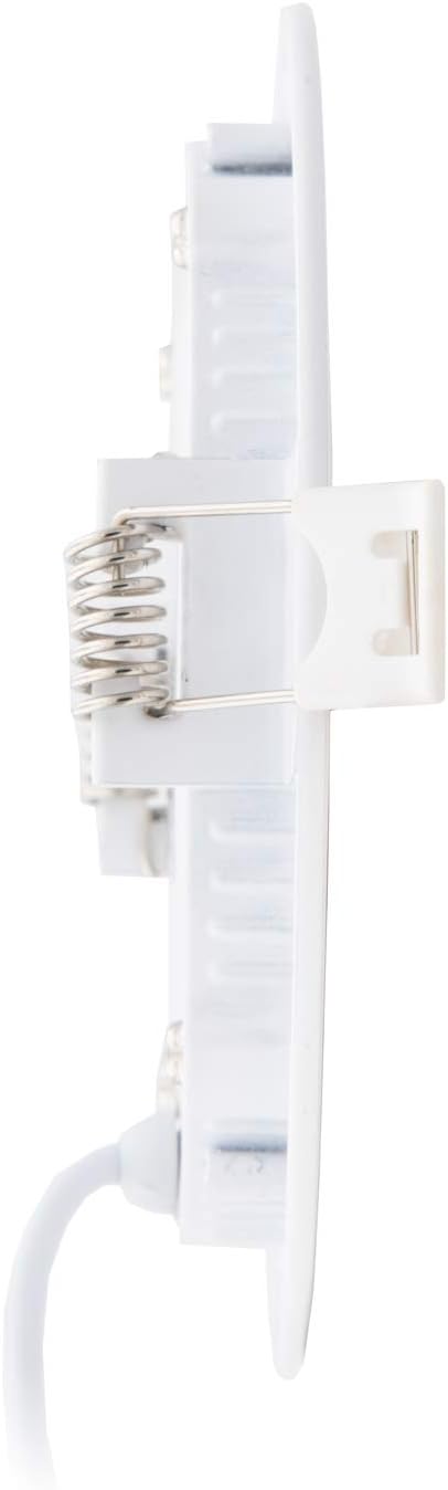 Maxxima Luvoni 4 in. Smart WiFi Dimmable Slim Round LED Downlight, CCT 2700-6500K, Google Home/Alexa Compatible Flat Panel Light Fixture, 600 Lumens 10 Watt, Junction Box Included