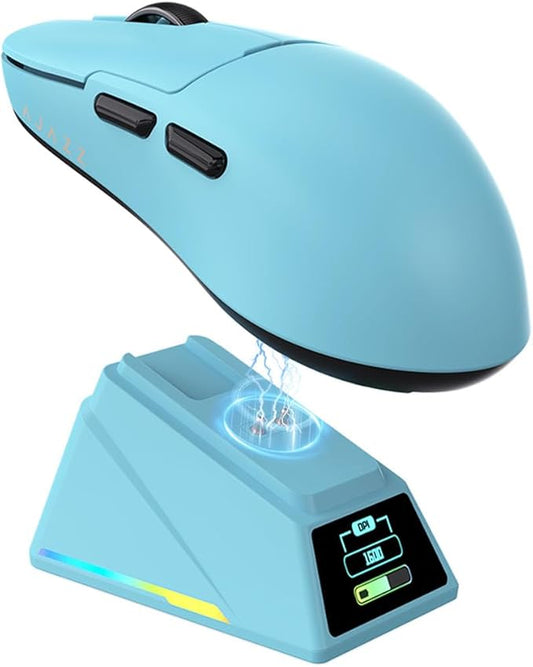DAIDAI AJAZZ AJ159 APEX Wireless Gaming Mouse 2.4G Wired BT|RGB Magnetic Screen Charging Dock|Lightweight|42K Optical Tracking|400mAh Battery |PAW3950APEX Sensor.