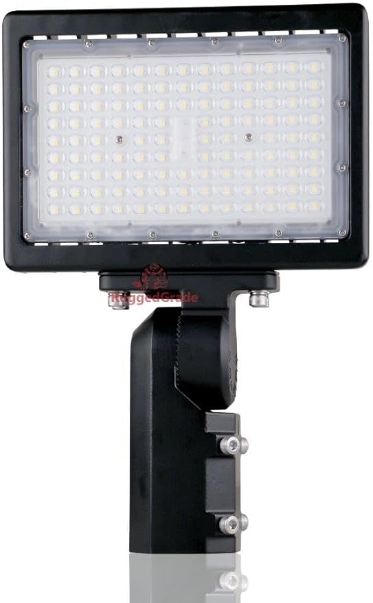 RuggedGrade 90W LED Flood Light | Kivo Series | 11,250 Lumens | 5000K Daylight | Outdoor Waterproof Security Light | Slip Fit Mount with Photocell | DLC 5.1 Premium