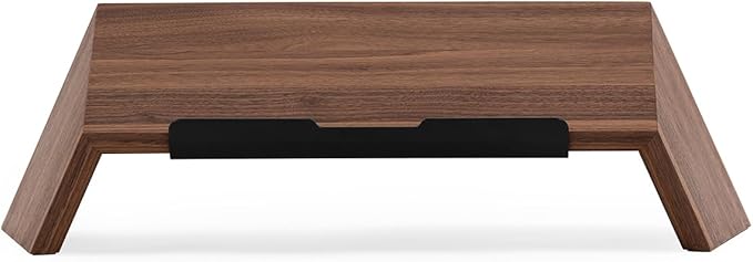 Oakywood Walnut Wooden Slanted Laptop Stand - Ergonomic Desk Laptop Riser & Holder - 50x25x15cm - Fits 15-16 inch Laptops