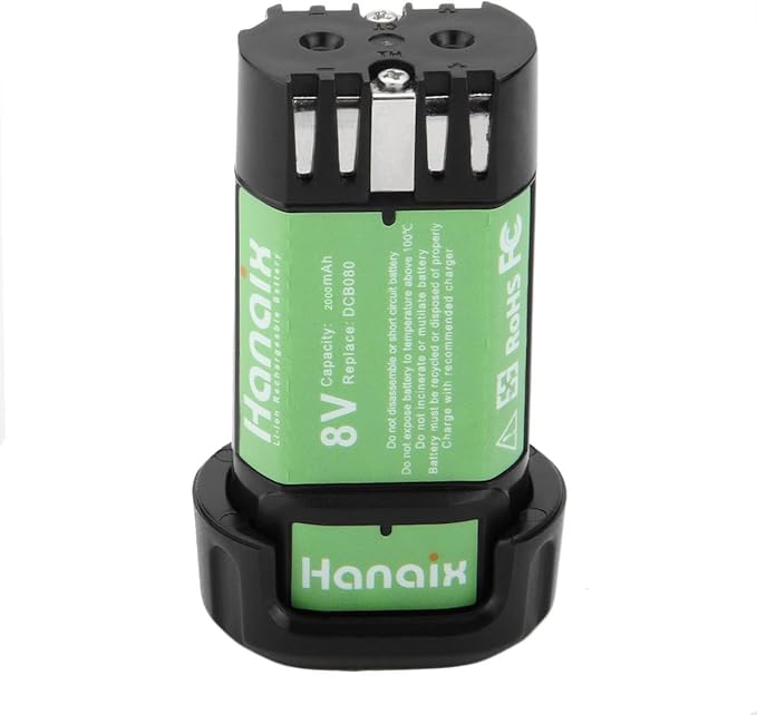 2000mAh Replacement for Dewalt 8V Battery DCB080 DW4390 DCF680 DCF680N1 DCF680N2 DCF680G2 DCF682 DCL023 DCB095