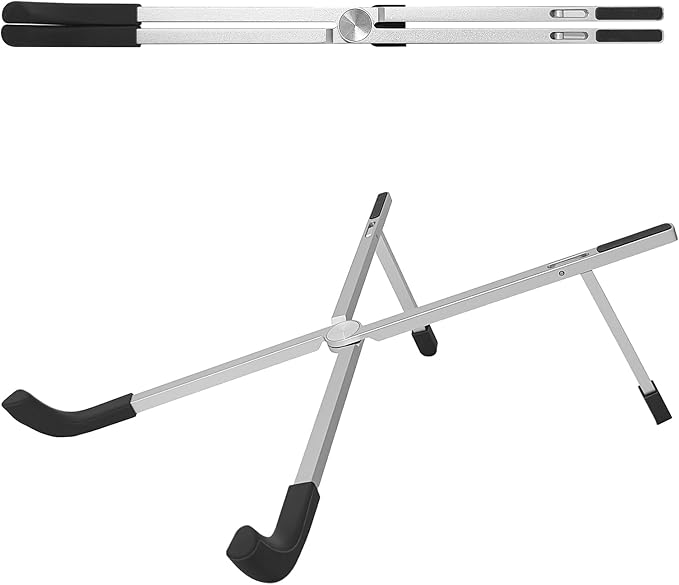 Protable Laptop Stand for Desk,Foldable Laptop Riser Holder,Ventilated Cooling Notebook Mount Computer Stand for 10-15.6” Laptops,Tablets，Aluminum