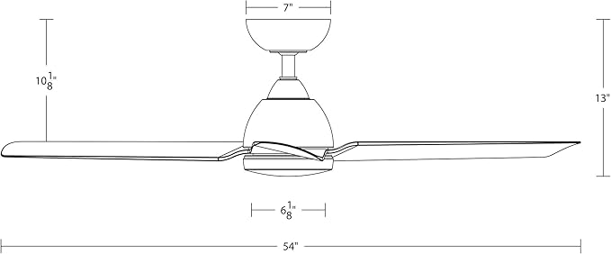 WAC Smart Fans Mocha Indoor and Outdoor 3-Blade Smart Home Ceiling Fan 54in Brushed Aluminum with 3000K LED Light Kit and Remote Control works with Alexa and iOS or Android App