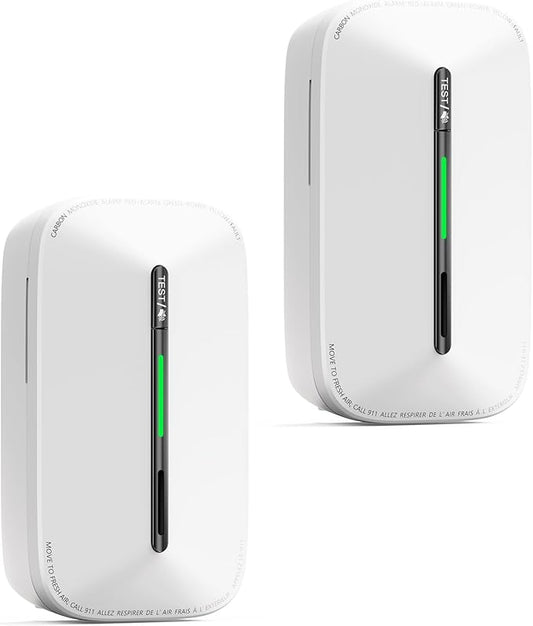 Jemay Carbon Monoxide Detector Plug in Alarm with 10 Year Battery, Portable CO Detector with LCD Numerical Display&Test Alarm Mode for Home Travel Safety, 2 Packs