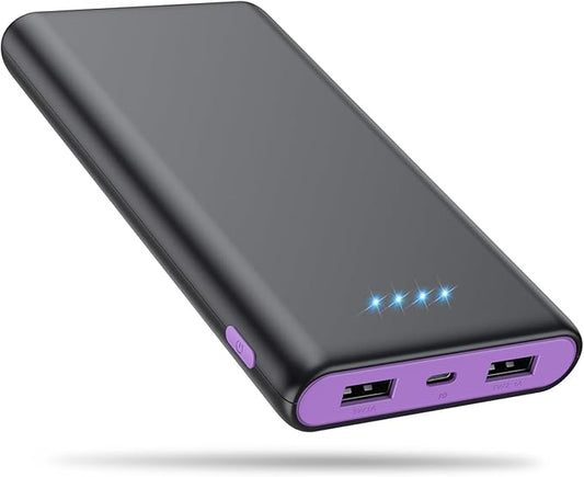 Portable Charger Power Bank 25,800mAh, 5V/3A USB C in&Out Fast Phone Charging with Intelligent Smart IC,3 USB Port External Cell Phone Battery Pack Compatible with iPhone 16 15,Samsung,Android-Purple