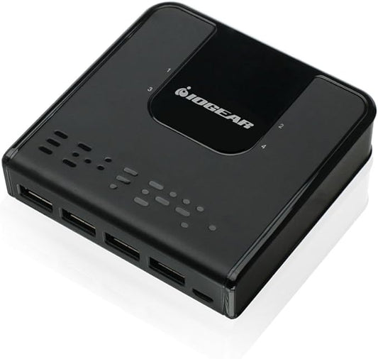 IOGEAR 4x4 USB 3.0 Peripheral Sharing Switch - Share 4 USB Devices Between 4 Computers - LED Indicators - Cables & Remote Included - PC - MAC - Printer - Scanner - Mouse/Keyboard and More - GUS434