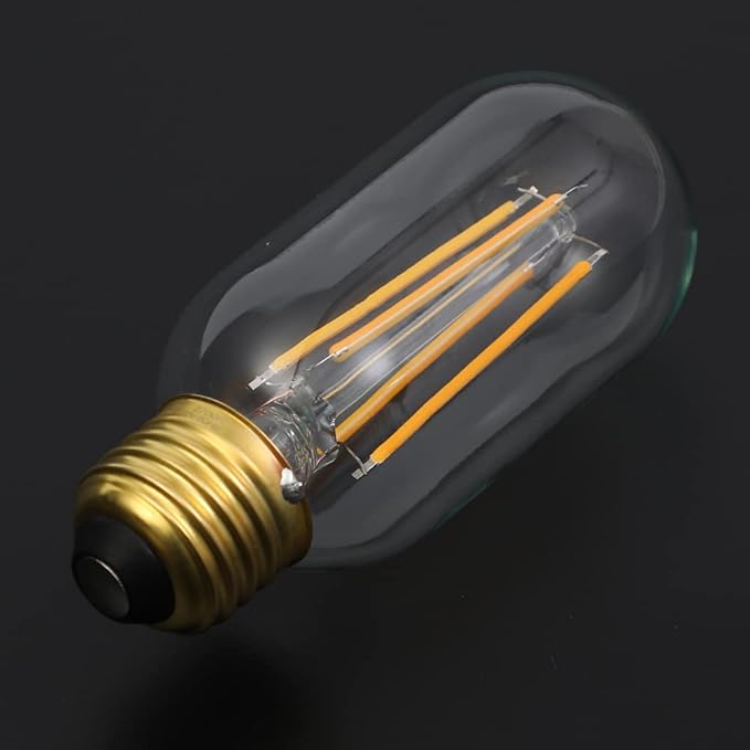 Leools E26 LED Bulb 6W Equivalent E26 Bulb 60 watt Warm White 2700K Amber E26 Edison Bulb dimmable AC120V 600lm Tubular T14 T45 LED Bulb for Pendant, Sputnik,Vanity,Wall sconces Pack of 6