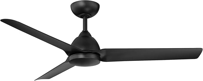 WAC Smart Fans Mocha Indoor and Outdoor 3-Blade Smart Home Ceiling Fan 54in Matte Black with Remote Control works with Alexa and iOS or Android App