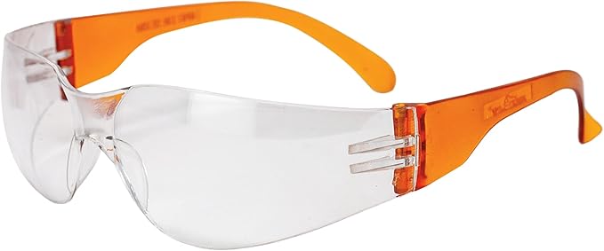BISON LIFE Safety Glasses - Scratch Resistant Wrap Around Eyewear, Polycarbonate ANSI Z87.1 Impact Resistant Lens