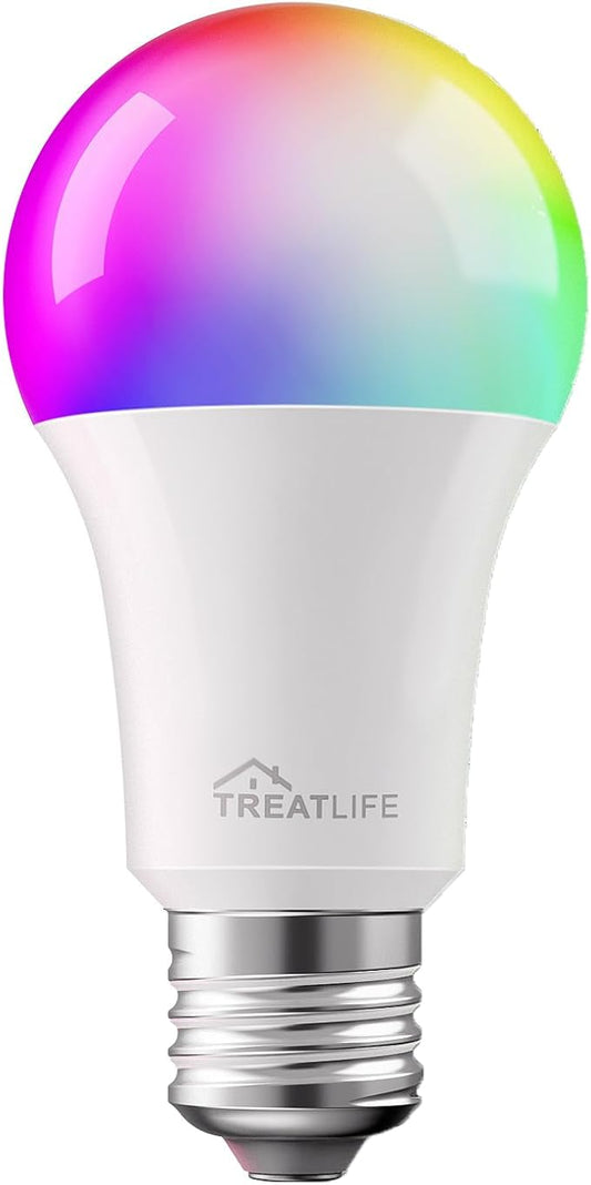 TREATLIFE Smart Light Bulbs, UL Certified WiFi Bluetooth Color Changing Light Bulb, A19 LED Smart Bulb Works with Alexa & Google Home, 60W Equivalent 800 Lumen, for Smart Home Lighting