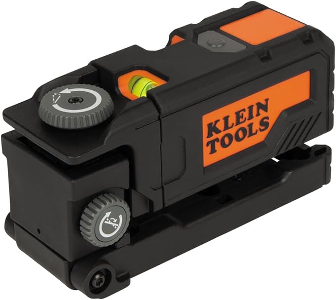 Klein Tools 93PTL Magnetic Pocket Laser Level, Bright Red Leveling and Alignment Tool, 3 Bubble Vials, 360-Degree Wall Attachment, Picture Hanging