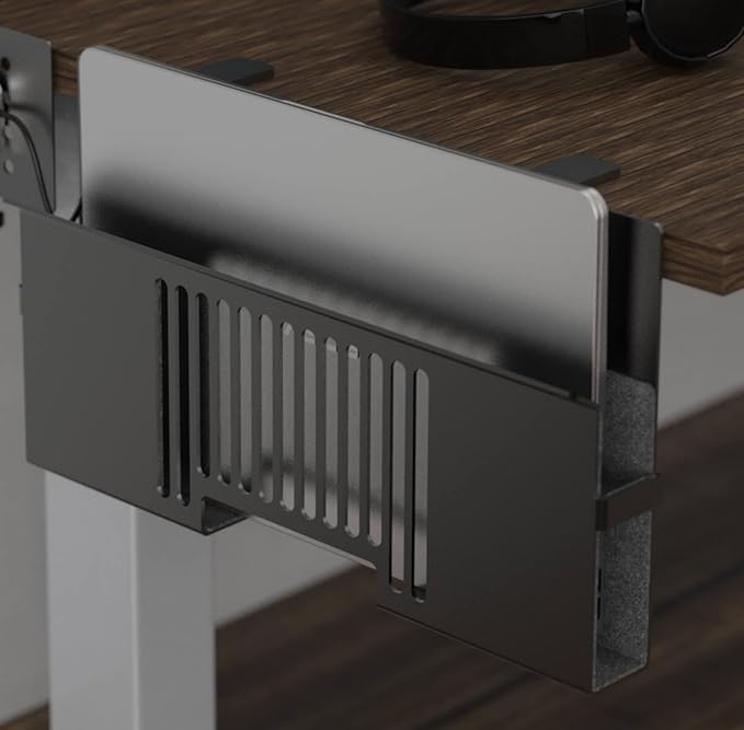 Verticle Side-Mount Laptop Desk Stand fits: Dell/Acer/ASUS/XPS/MacBook/Surface/Lenovo/HP/Gaming Laptops (up to 16 inches) (Perforated Steel, Alloy Steel)