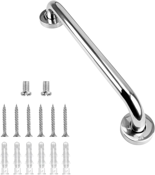 supregear Bathroom Grab Bar Rail, 12 Inch 304 Stainless Steel Bathroom Handle, Safety Handle, Indoor/Outdoor Auxiliary Handle for Kitchen Bedroom Bathtub, Shower and Steps
