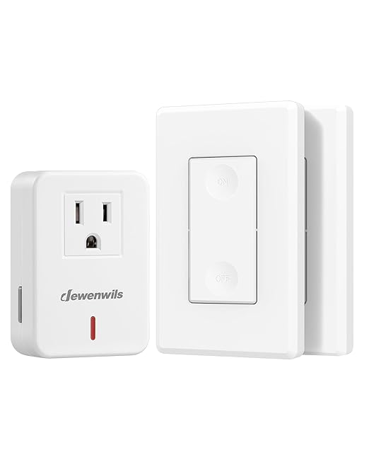 DEWENWILS Wireless Remote Wall Switch and Outlet, Plug in Remote Control Outlet Light Switch, No Wiring, Expandable, 100ft RF Range, ETL Listed (2 Switches and 1 Receiver)
