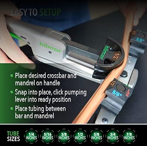 Hilmor 1839032 CBK Compact Tubing Bender Kit, 1/4" to 7/8", HVAC Tools and Equipment for Copper, Steel, Aluminum, Brass Tube and Pipe Bending, Black