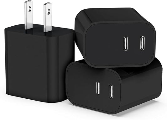 USB C Charger,Dual Port USB C Fast Charging Block，Type C Wall Charger Plug for iPhone 15/14/13/12/11/ Pro Max/Plus/Xs Max/XR/X,iPad Pro/Samsung Galaxy(20W)