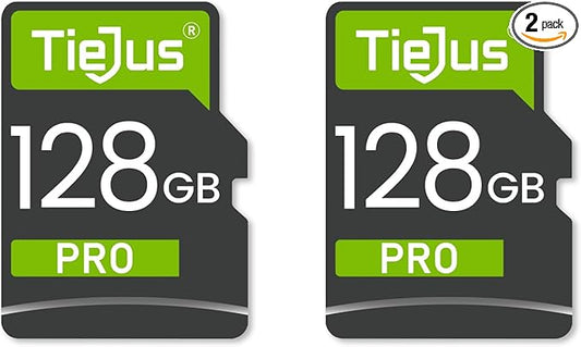 2 Packs 128GB SD Card for Security Camera, Memory Card Full HD Video Compatible with Digital Camera