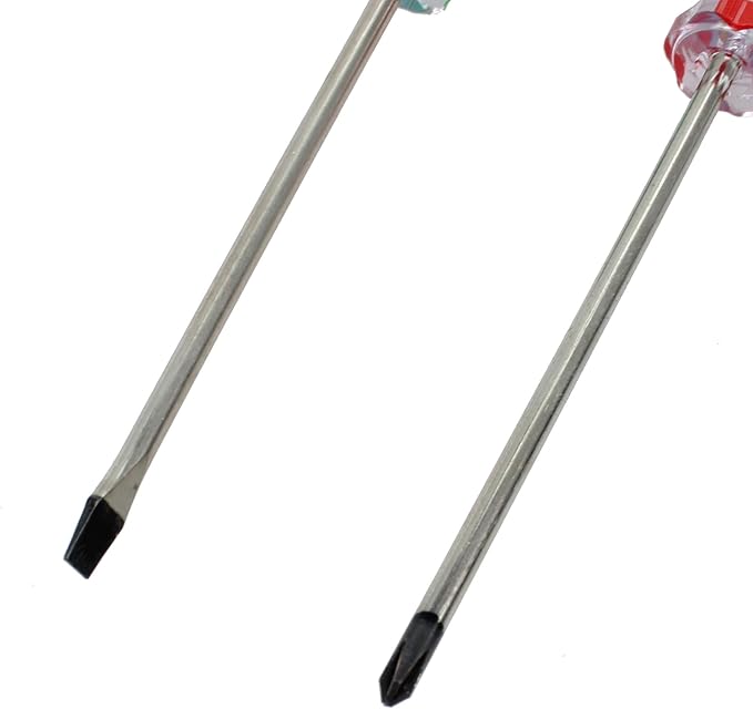 4PCS Magnetic Screwdriver Set, 5mm Magnetic Phillips & Slotted Bits Screwdriver Set, with 6 Inch Steel Shaft and Comfortable Handle for DIY Repairing, Red/Green