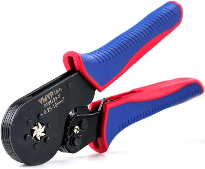Ferrule Crimping Tool AWG 23-7, Hexagonal Crimper for End-Sleeves Terminal - Self-Adjusting Racheting Tool
