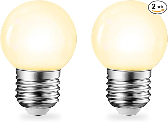 Full Spectrum Light Bulb, Grow Light Bulbs G45 Small Lightbulbs E26 LED White Bulb 5W Eq 40W Sunlight Night Appliance Bulb for Home, Plant, Freezer, Lamp (2 Natural White Bulbs)