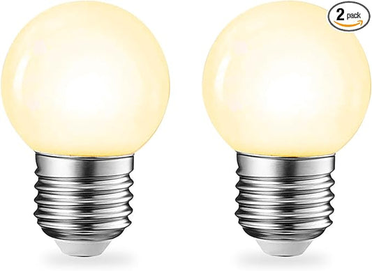 Full Spectrum Light Bulb, Grow Light Bulbs G45 Small Lightbulbs E26 LED White Bulb 5W Eq 40W Sunlight Night Appliance Bulb for Home, Plant, Freezer, Lamp (2 Natural White Bulbs)