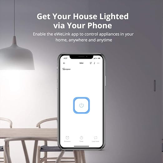 SONOFF Mini R2 10A Smart WiFi Wireless Light Switch, Universal DIY Module for Smart Home Automation Solution, Works with Amazon Alexa & Google Home, No Hub Required