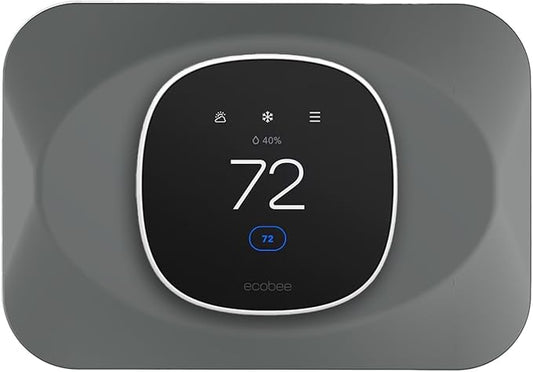 Wall Plate Cover Compatible with New 2025 Ecobee Smart Thermostat Essential, Practical Ecobee Thermostat Trim Kit, Programmable WiFi Thermostat Accessory (1, Gravel Gray)