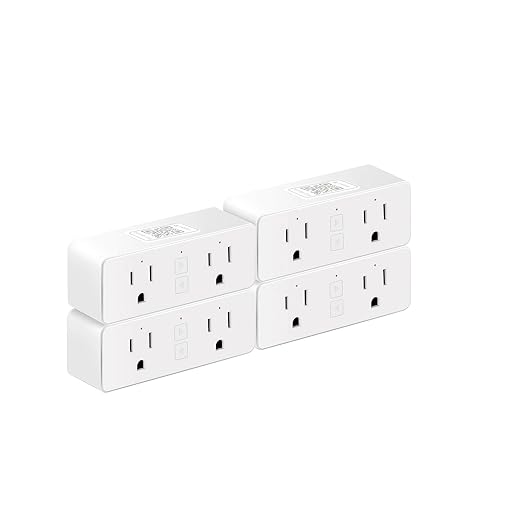 Dual Smart Plug, Matter Smart Plug, Smart Plugs That Compatible with Siri, Alexa, Google Home, Smartthings, WiFi Plug w/Remote Control, Timer & Schedule, White, 4-Pack