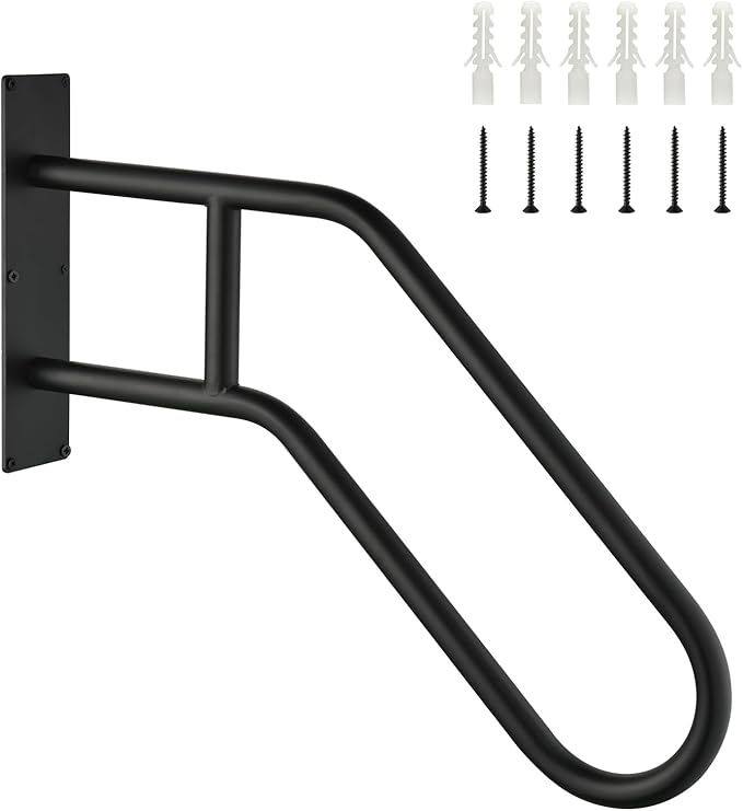 Handrails for Outdoor Steps,Stair Railing Indoor1-3 Step,Porch Railing & Deck Hand Rail Wall MountStair Hand Grab Bars,U-Shaped Safety Handrails