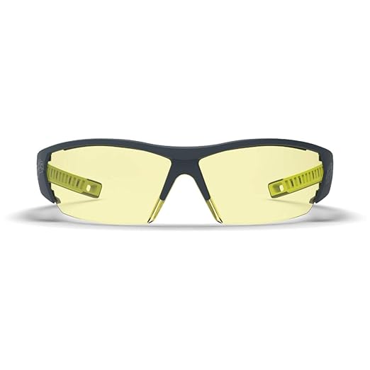 HexArmor MX250 Amber Safety Glasses for Men and Women | Anti-Fog | Scratch Resistant | For Low-Light Conditions | Modern-Safety Glasses | Metal-Free | Certified ANSI Z87 | 100% UV Protected Eyewear