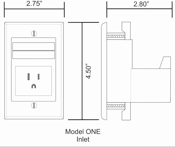 ONE-CK Single Outlet TV Cord Hider for Wall Mounted TVs - Recessed In-Wall Cable hider System for Power & Low Voltage - Matches Existing Outlets - Hide Wires With this Easy DIY Install Kit