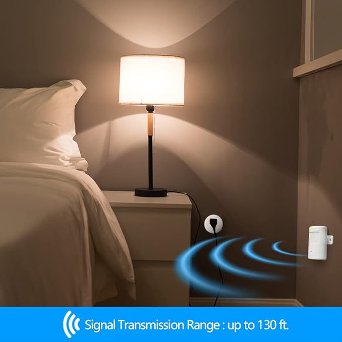 Upgraded Plug-in Motion Activated Light Control, Souphran Wireless Motion Detector and Plug Set, No Wiring, Adjustable Detection Range, Always-on Timer and Light Sensor, (1 Pack-new)