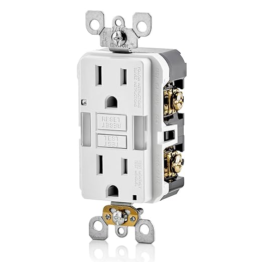 Leviton GFCI Outlet with Guidelight, 15 Amp, Self Test, Tamper-Resistant with LED Indicator Light, Replaces Plugged in Night Light, GFNL1-W, White
